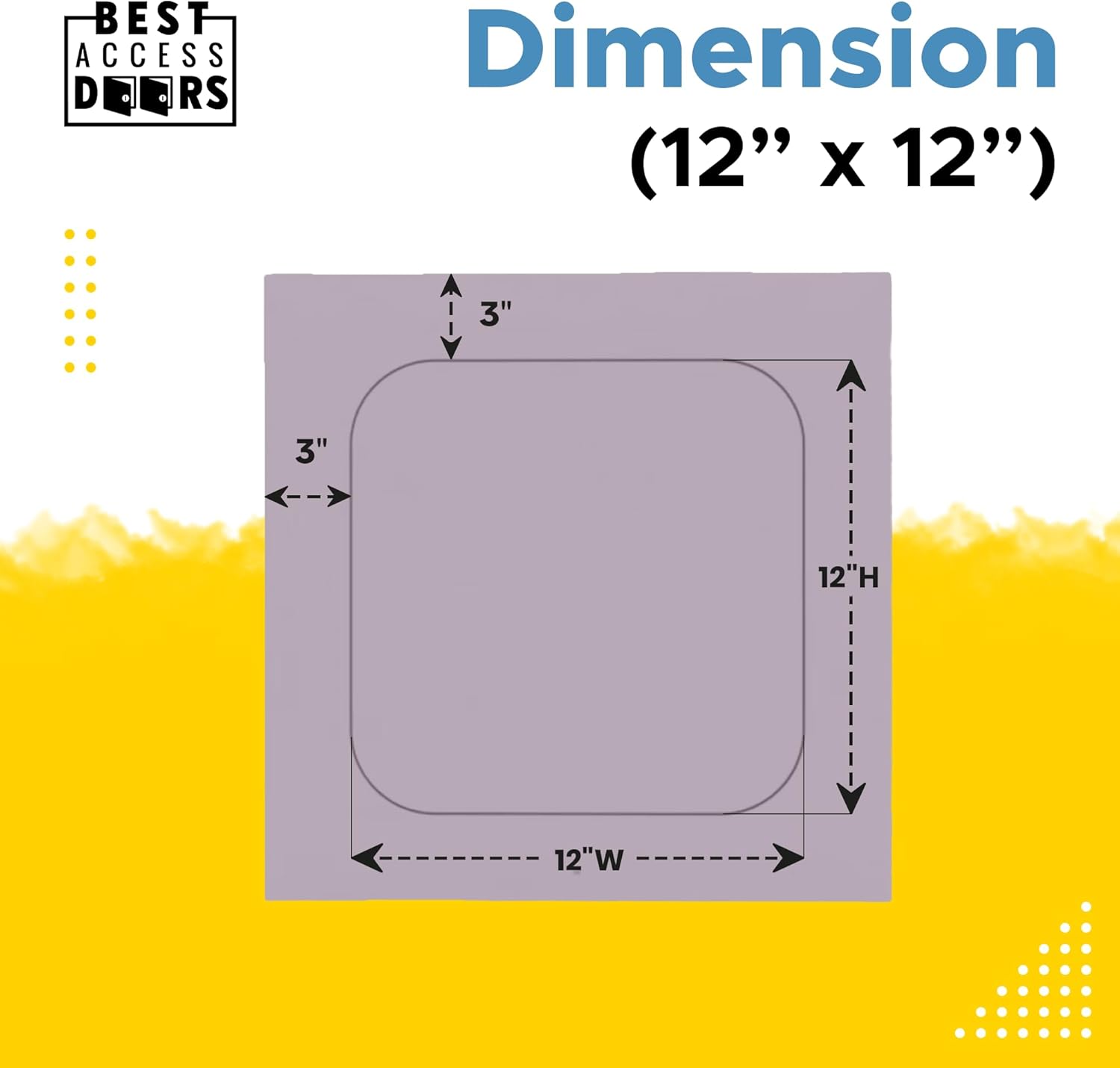 BEST 18" x 18" Concealed Drywall Access Panel for Ceiling, 1" Thick Type X Fire & Impact-Resistant Drywall Ceiling Access Door With Sealed Edges, Ideal for High-End Ceilings, 5/8" Thick Frame, BA-CDPC