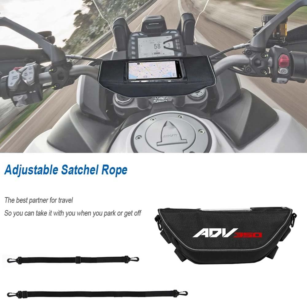 Generico Borsa da manubrio per ADV350 ADV 350 2022 2023 2024 Borsa da manubrio portatile impermeabile per telefono Borsa da navigazione per volante da moto