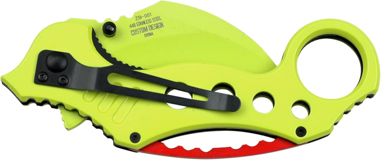 Z-Hunter ZB-051 Series Karambit-Style Spring Assist Folding Knife, 5-Inch Closed