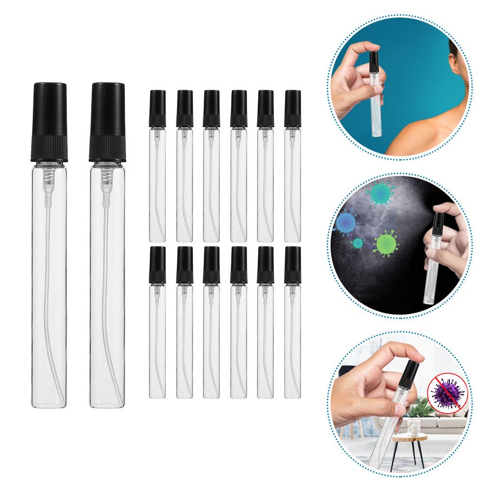 Cabilock Nachfüllbare Parfüm-Zerstäuberflaschen, leerer Glas-Sprühbeutel mit Trichter und Tropfer, auslaufsicher, feiner Nebel, Reisegröße, Sprühgerät für Duft, ätherisches Öl, Toilettenartikel, 50