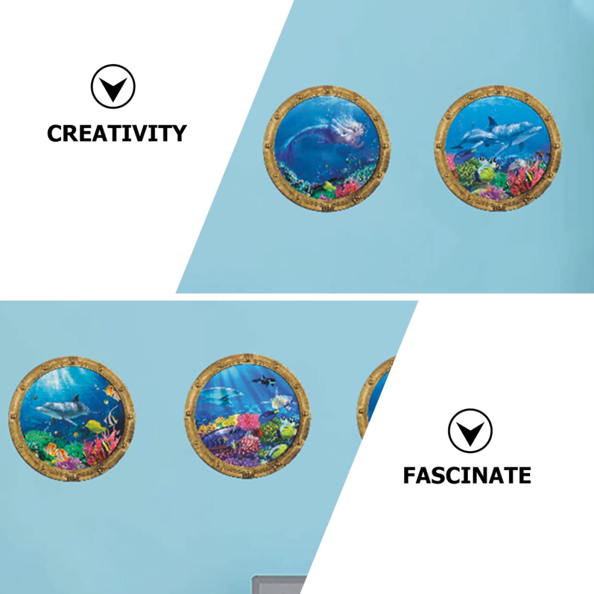 Toyvian 12pezzi Adesivi Murali Animali Marini Decorativo Per Casa Ufficio e Camera Da Letto Facile Installazione e Resistenti Perfetti Per Creare Atmosfere
