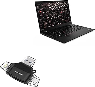 BoxWave Smart Gadget Compatible with Lenovo ThinkPad P15s (20T4) - AllReader SD Card Reader, microSD Card Reader SD Compact USB - Jet Black