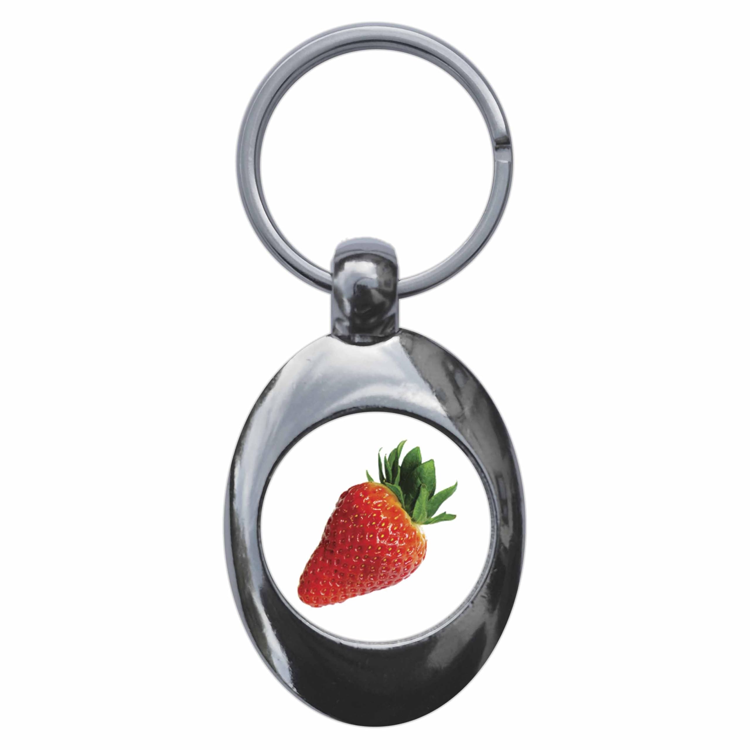 Ozorath Strawberry Fruit Keyring Keychain With Trolley Coin