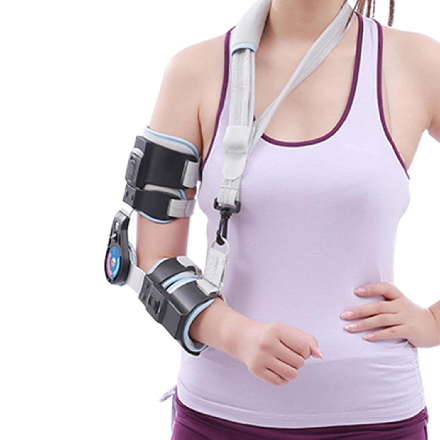 Adjustable Elbow Joint Fixation Brace Hinged Elbow Brace, Fracture Protective Gear, Postoperative Rehabilitation Brace for Men Women,right