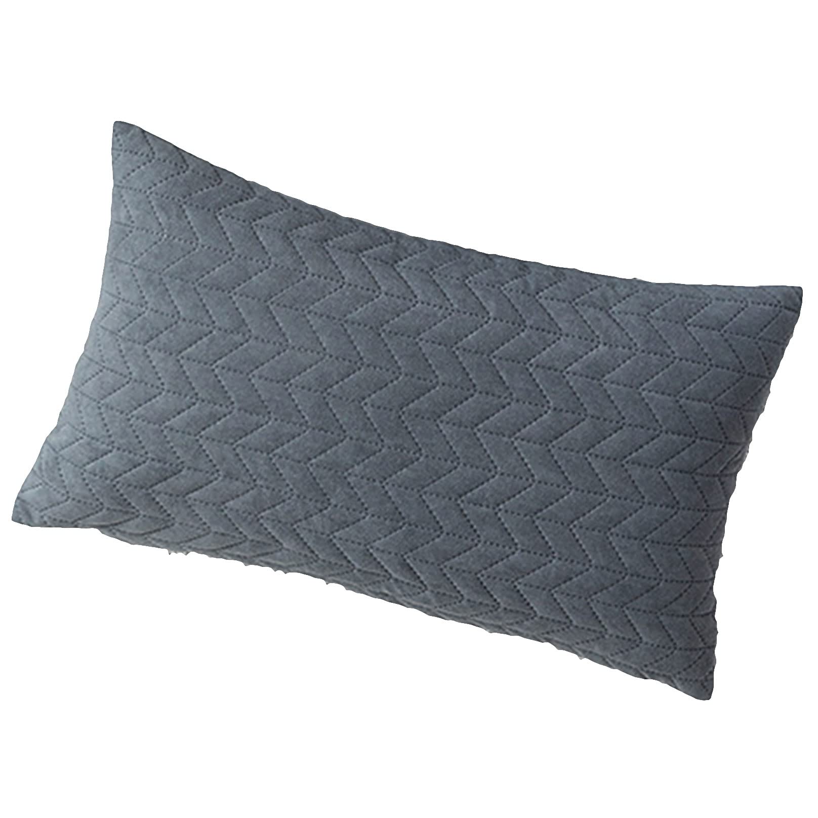 Cuscino in velluto grigio, con motivo a grano, decorazione per la casa, cuscino lombare per sedile auto, divano, 30 x 50 cm