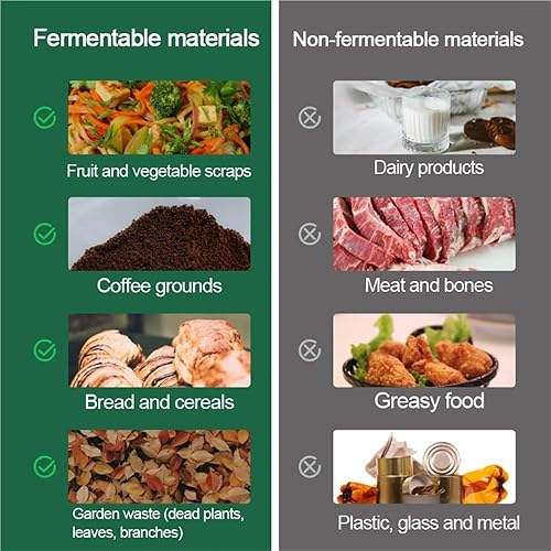 Miniatura 8 de Vaso de compostaje giratorio de 360 para exteriores, barril de compostaje con rejillas de aireación, contenedor de abono con mango fácil de girar y