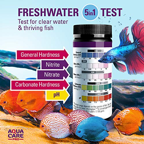 Freshwater Aquarium Test Strips 5 in 1 - Pond or Fish Tank Test Kit for Testing pH Nitrite Nitrate General & Carbonate… - Image 3