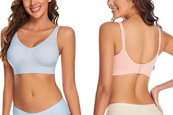 Wireless Bras for Women Wirefree Seamless Bras No Underwire Comfort Bras with Removable Pads 3 Pack