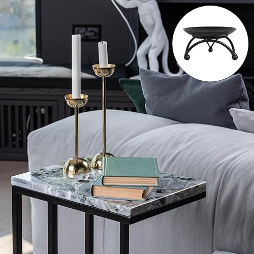 Miniatura 6 de Candelabro estilo platillo portavelas 3 mechas portavelas rústico decoración de mesa pilar vela plato vela soporte de mesa decoración de mesa hogar
