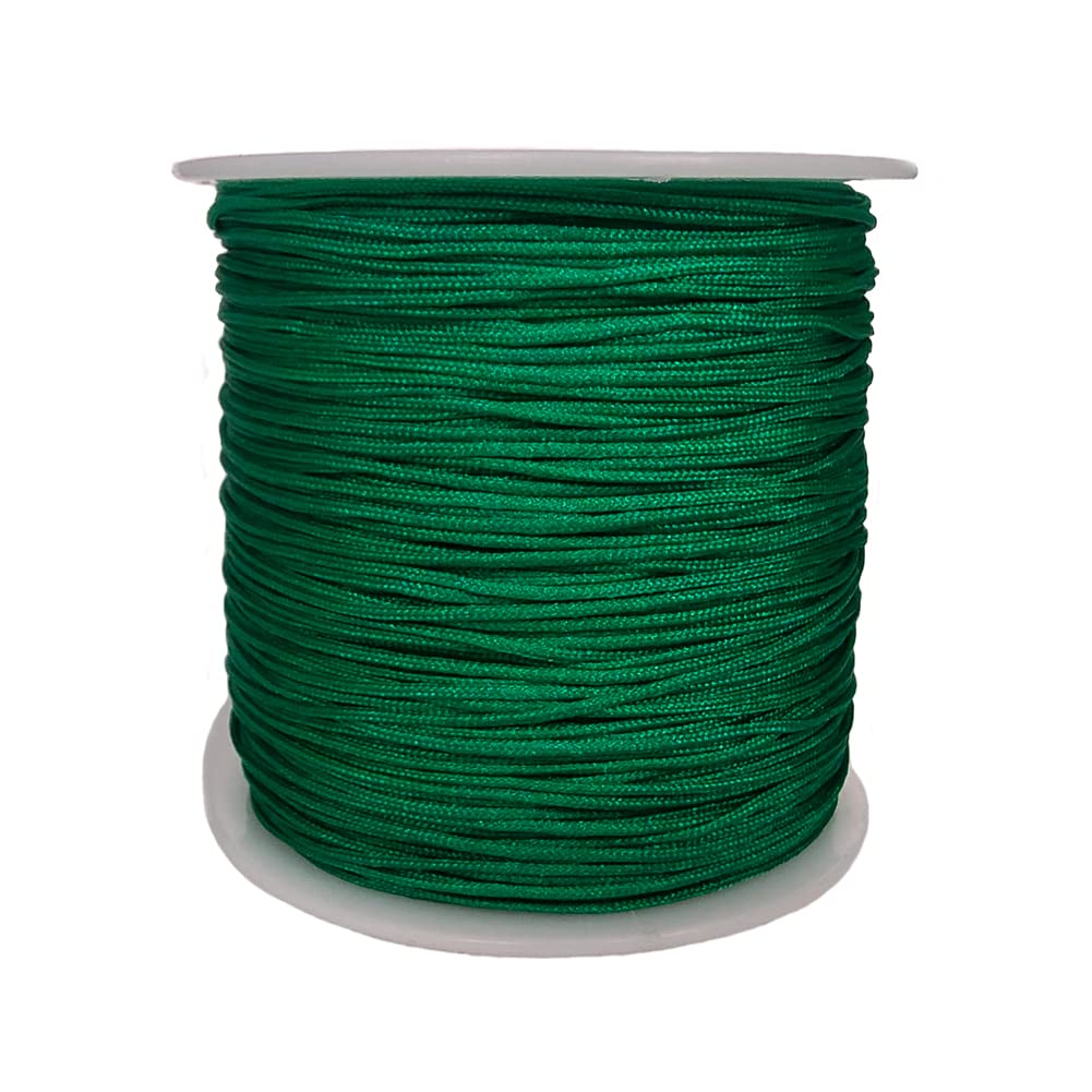 Paybous 0.8mm Nylon Cord, Trim Thread for Chinese Knotting,Necklaces,Jewelry Making,Macramé,Beading,Bracelets 110 Yards (Green)