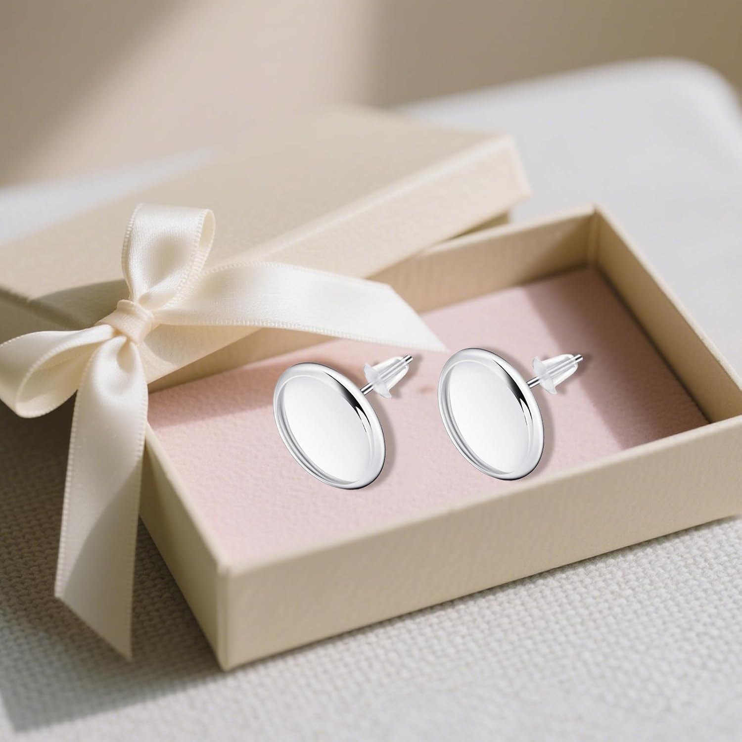 OKKRMGZ 150Pcs Stud Earring Kit for Jewelry Making Includes 50 Stainless Steel Blank Bezel Bases 50 Earring Posts 50 Backs DIY Cabochon Supplies to Make Your Own Resin Studs and Earrings - Image 7