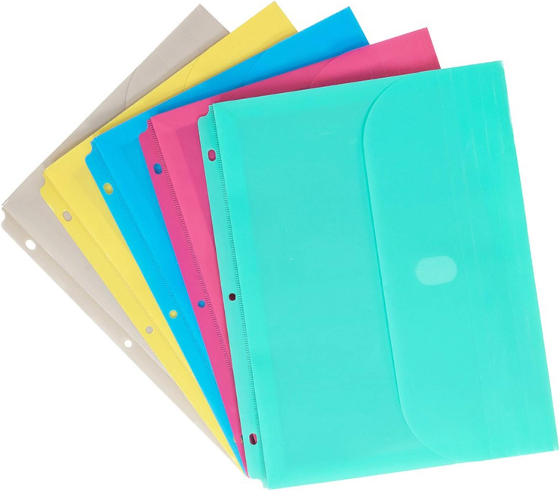 C-Line Super Heavyweight Poly Binder Pocket with Hook & Loop Closure, Side Loading, 1-Inch Gusset, 1 Pocket, Color May Vary (58730), Multicolored, Letter Size, 1-Count