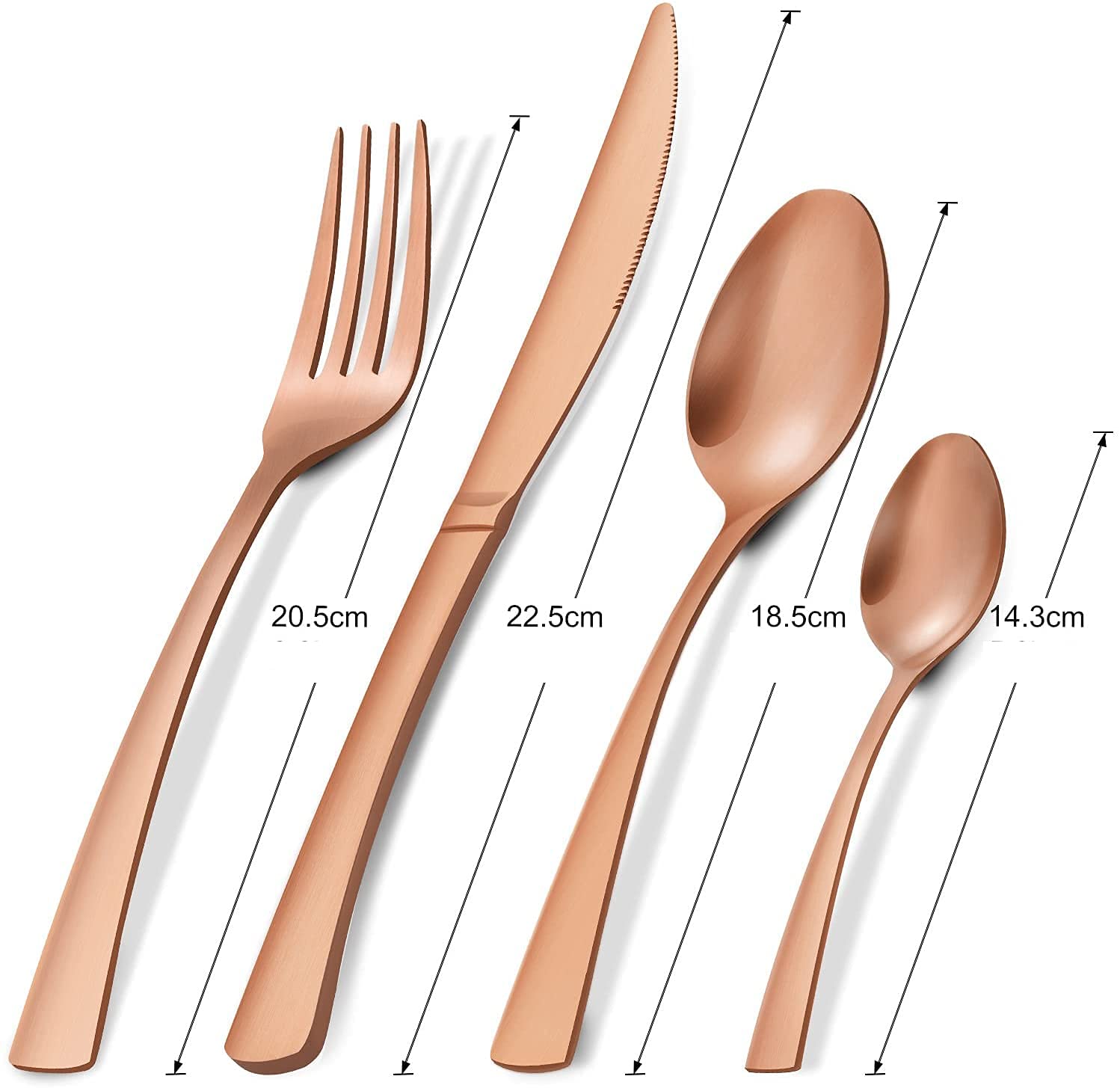 Vaisselle en Acier Inoxydable 8 Pièces, Ensemble Exquis De Couteaux, Fourchettes Et Cuillères, Traitement Miroir, Luxe Léger Et Mode, Cadeau D’Anniversaire De Mariage Au Restaurant