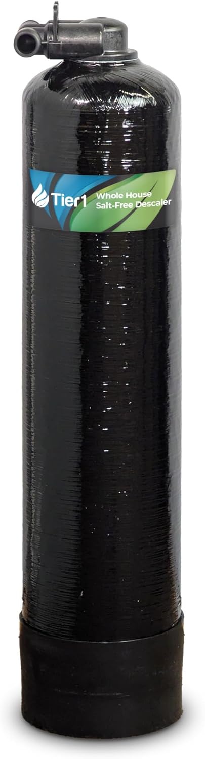 Tier1 Water Softener Alternative | Salt-Free Water Conditioner | TAC Scale Prevention | 600,000 Gallon Capacity, 5-6 Year Life | Whole House Water Filtration System