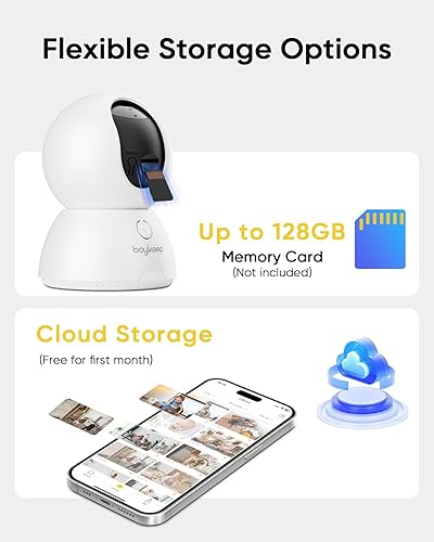 Miniatura 8 de BoyKeep Cámara para mascotas 2K, cámaras de 5G2.4GHz para seguridad del hogar, cámara interior con aplicación de teléfono, audio de 2 vías, visión