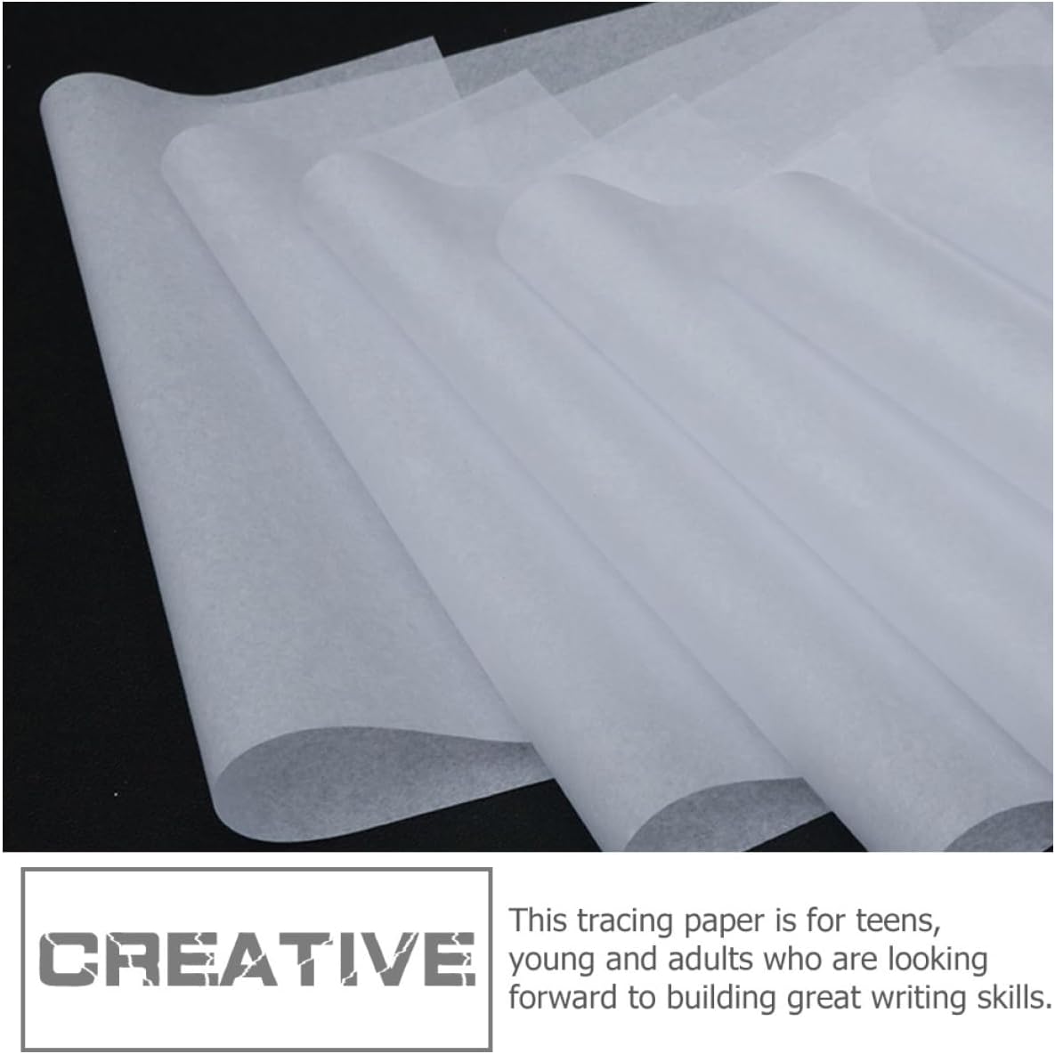 DOITOOL 5 Transparent Tracing Paper for Calligraphy Practice for Drawing Sketching and DIY Crafts of Transfer Paper for Handwriting and Art Projects