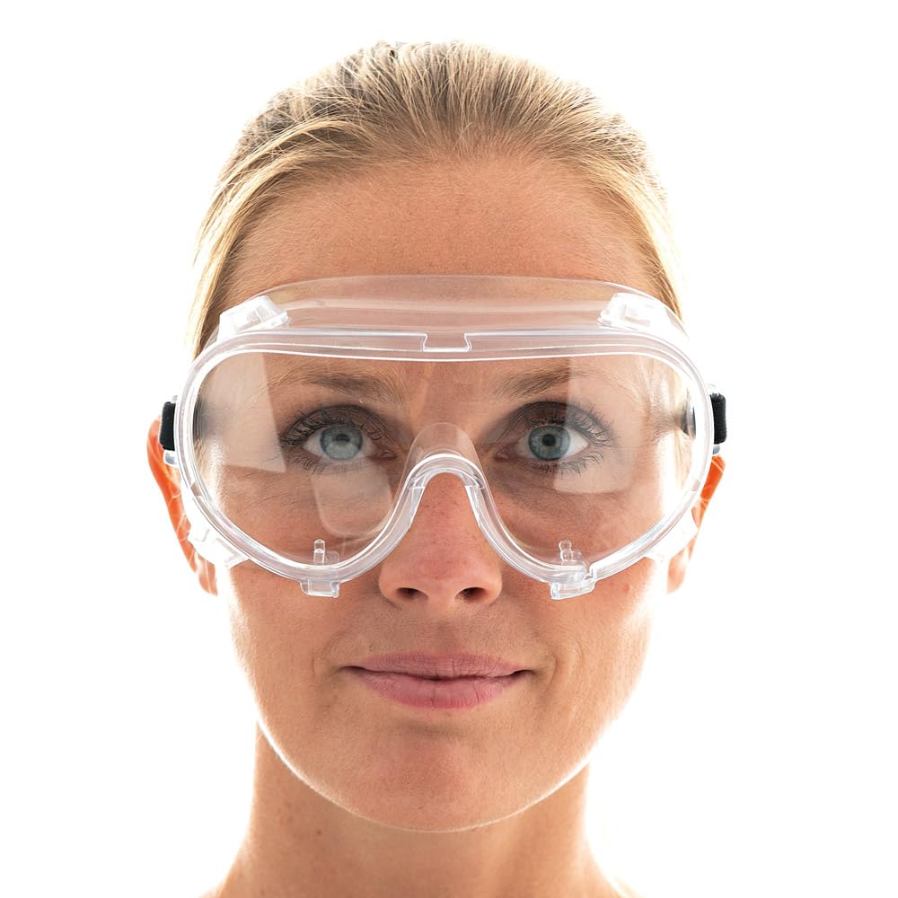 FRANZ MENSCH 10 Stück Hygostar Schutzbrille, belüftet | PVC, transparent, Einheitsgröße, 10x1 Stück, Karton, Schutzbrille, Arbeitsschutzbrille, Sicherheitsbrille