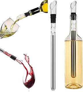 Wine Chilling Rod, 3-in-1 Stainless Steel Wine Chiller Stick with Aerator and Pourer, for Chilling Longer, Pouring and Aerating Wine for Christmas and Birthday Gifts