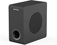 BESTISAN SW65D 6.5" Side-Firing Powered Subwoofer - Deep 35-200Hz Bass for Home Theater, TV, Speakers - RCA/LFE/AUX Inputs