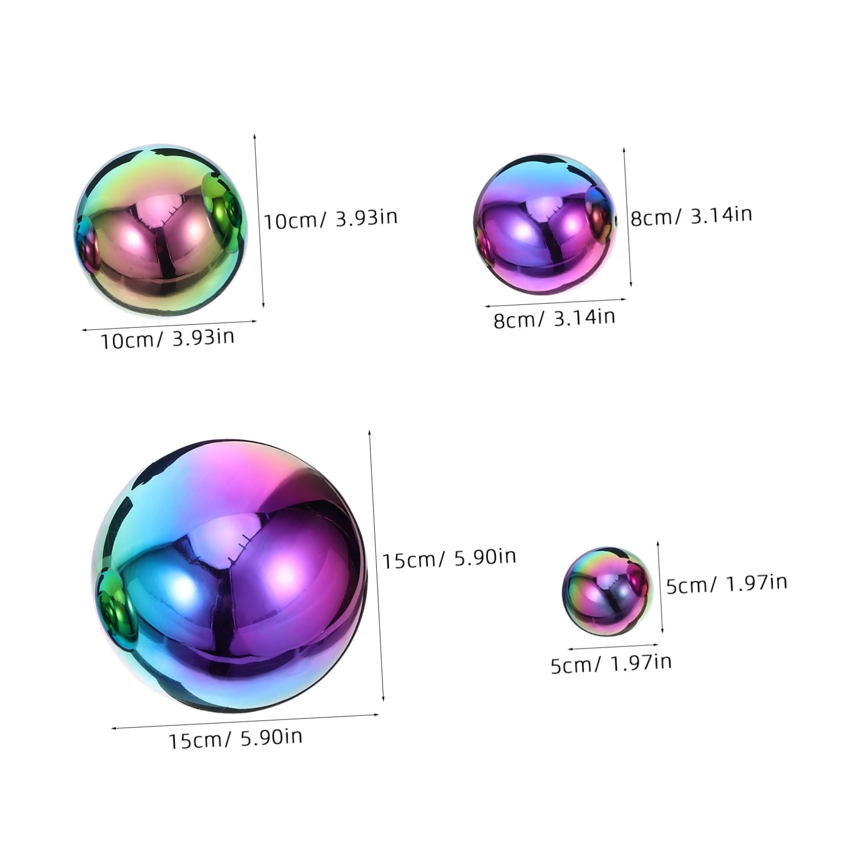 6 Pezzi Sfere da Giardino in Acciaio Inossidabile Palline Riflettenti Dorate Specchio Sfera Vuota Leggera per Decorazione Esterni Ornamento Riflettente per Giardino e Cortile