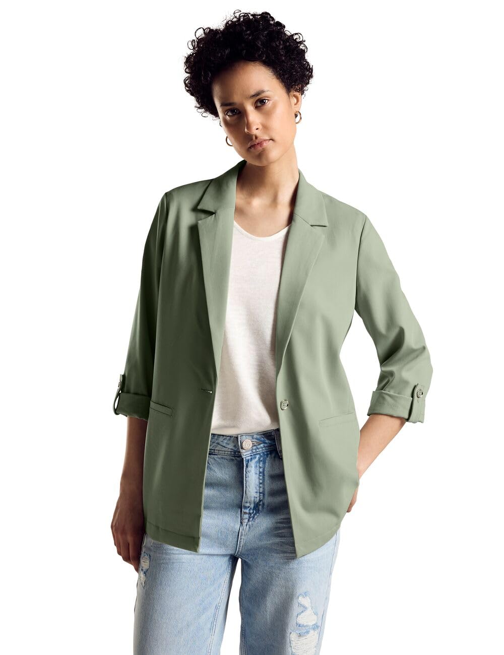 Street One A212174 Chaqueta Larga, Women's, Soft Moss Green, 48