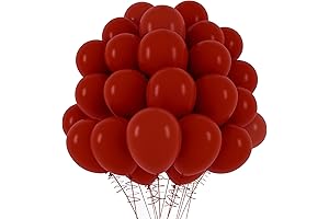RUBFAC Crimson 12 Inch Balloons (110 Pack) for Weddings, Graduations, Birthdays, Parties