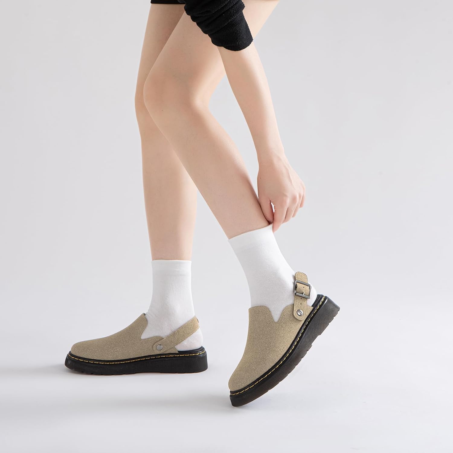 Athlefit Women's Clogs Shoes with Back Strap Comfortable Latex Footbed Slip-On Adjustable Slingback Mules Zapatos para Mujer - Image 8