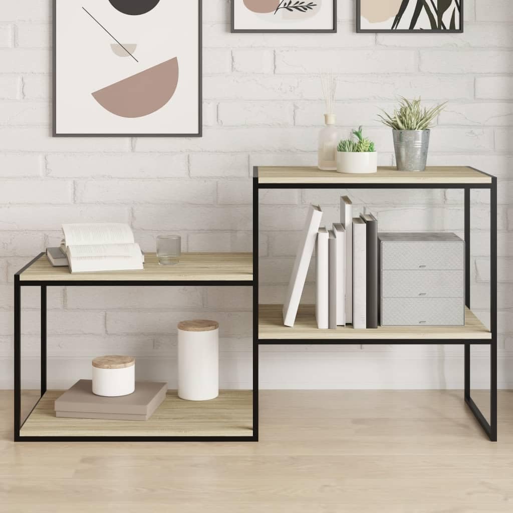 Regał na książki, 8 szt., dąb Sonoma, 60 x 50 x 1,5 cm, materiał drewnopochodny, do systemu, ściany, stojaka, szafy, możliwość rozszerzenia, modułowy, schowek