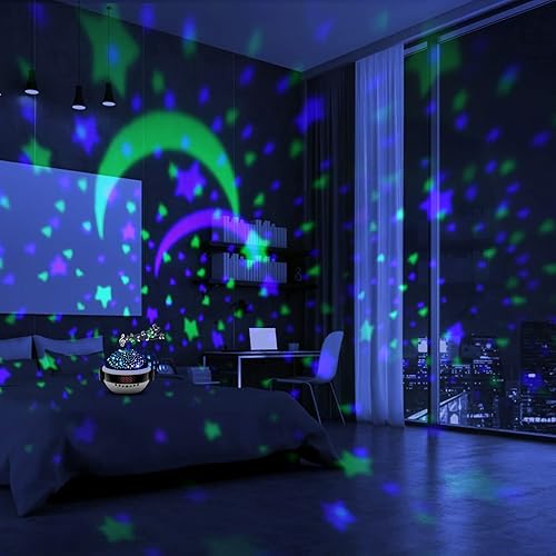 Miniatura 7 de Proyector de estrellas con luz nocturna para niños, luz nocturna de estrellas con temporizador y control remoto, máquina de música con sonido,