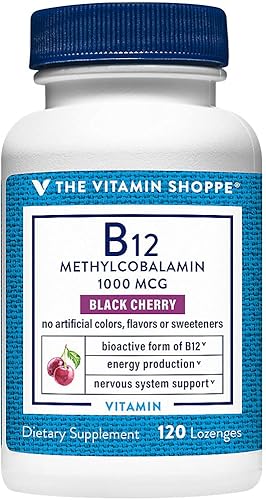 The Vitamin Shoppe Vitamina B12 1,000MCG - Producción de energía, sistema nervioso y apoyo de glóbulos rojos, vitamina B diaria