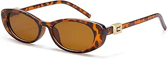 Retro Oval Sunglasses for Women with Small Faces, Vintage Cat-Eye Sun Glasses with Gold Accents AP3754