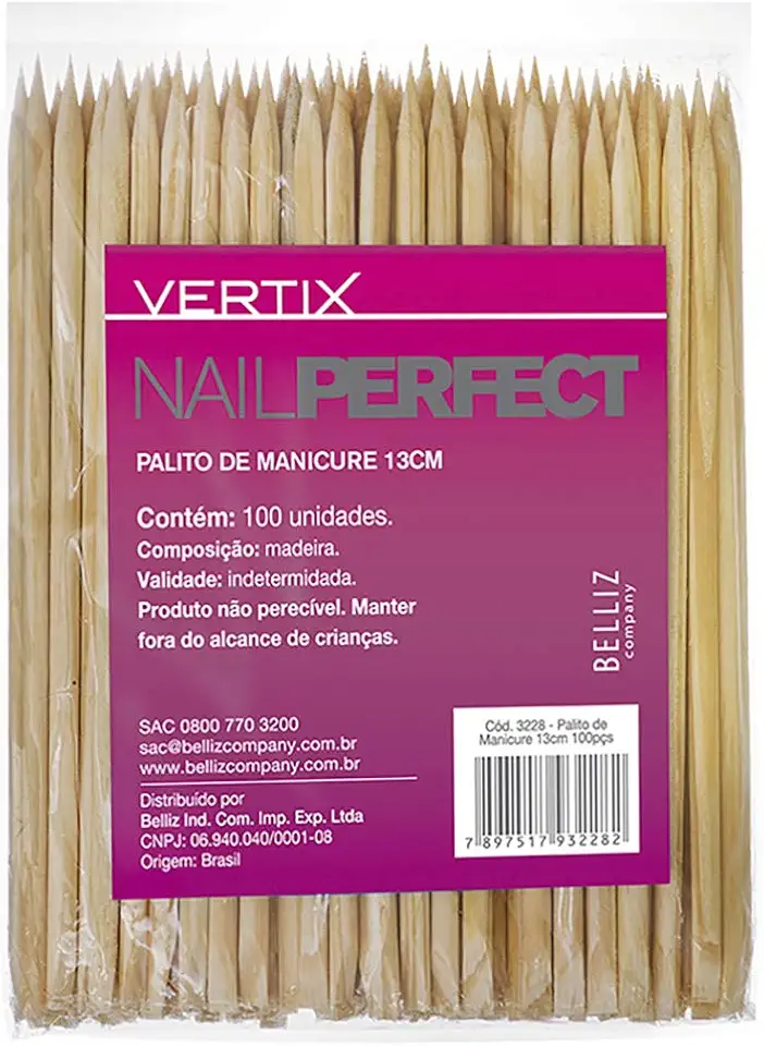 Vertix Palito De Manicure 13Cm 100 Pcs