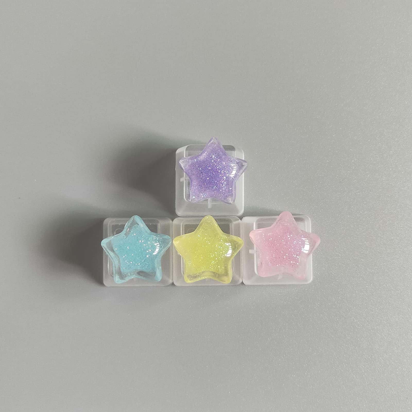 KITMOUS YupYay 4 Keys Colorful Stars keycaps for Cherry Mx Switch Mechanical Keyboard Gaming Decoration Custom Backlit Key Caps Gift OEM