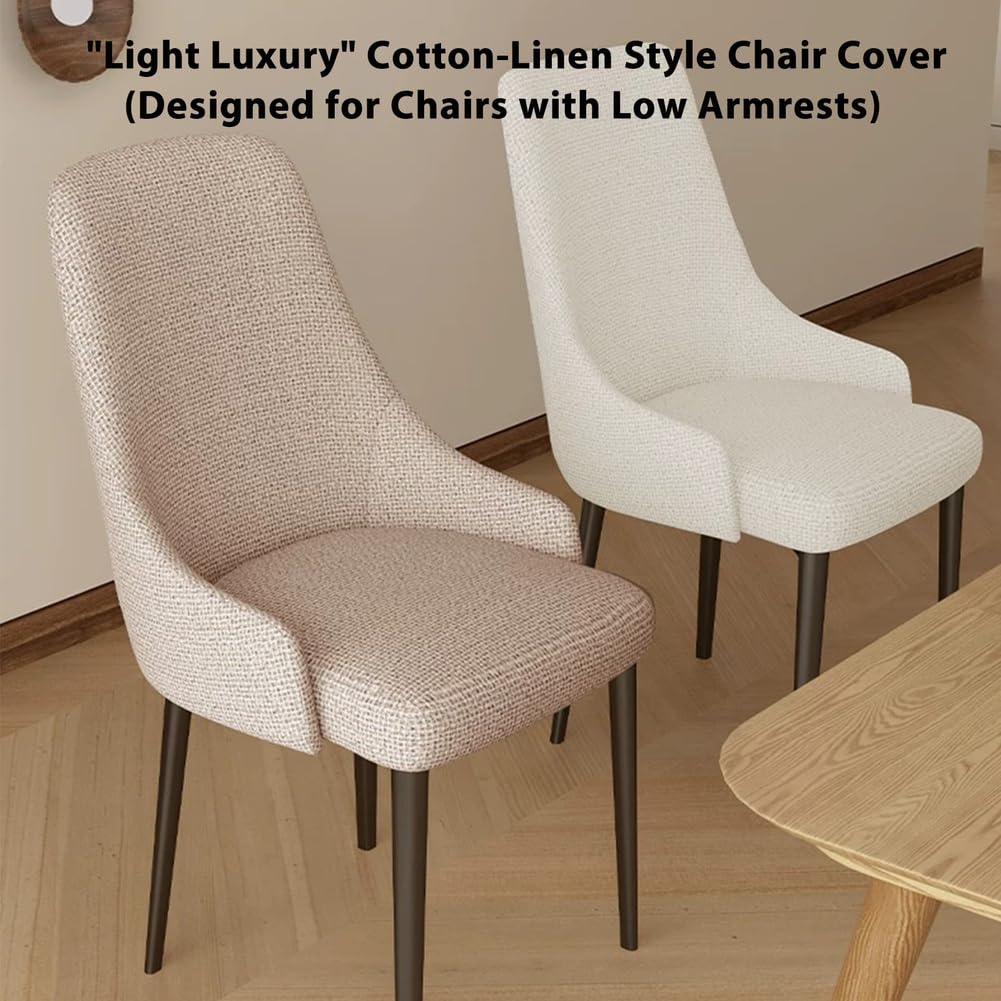 Funda para Silla De Comedor De Respaldo Curvo con Reposabrazos Bajos Fundas Elástica para Silla De Orejero Funda Lavable para Silla Auxiliar Y Decorativa,Dark Gray,4pcs