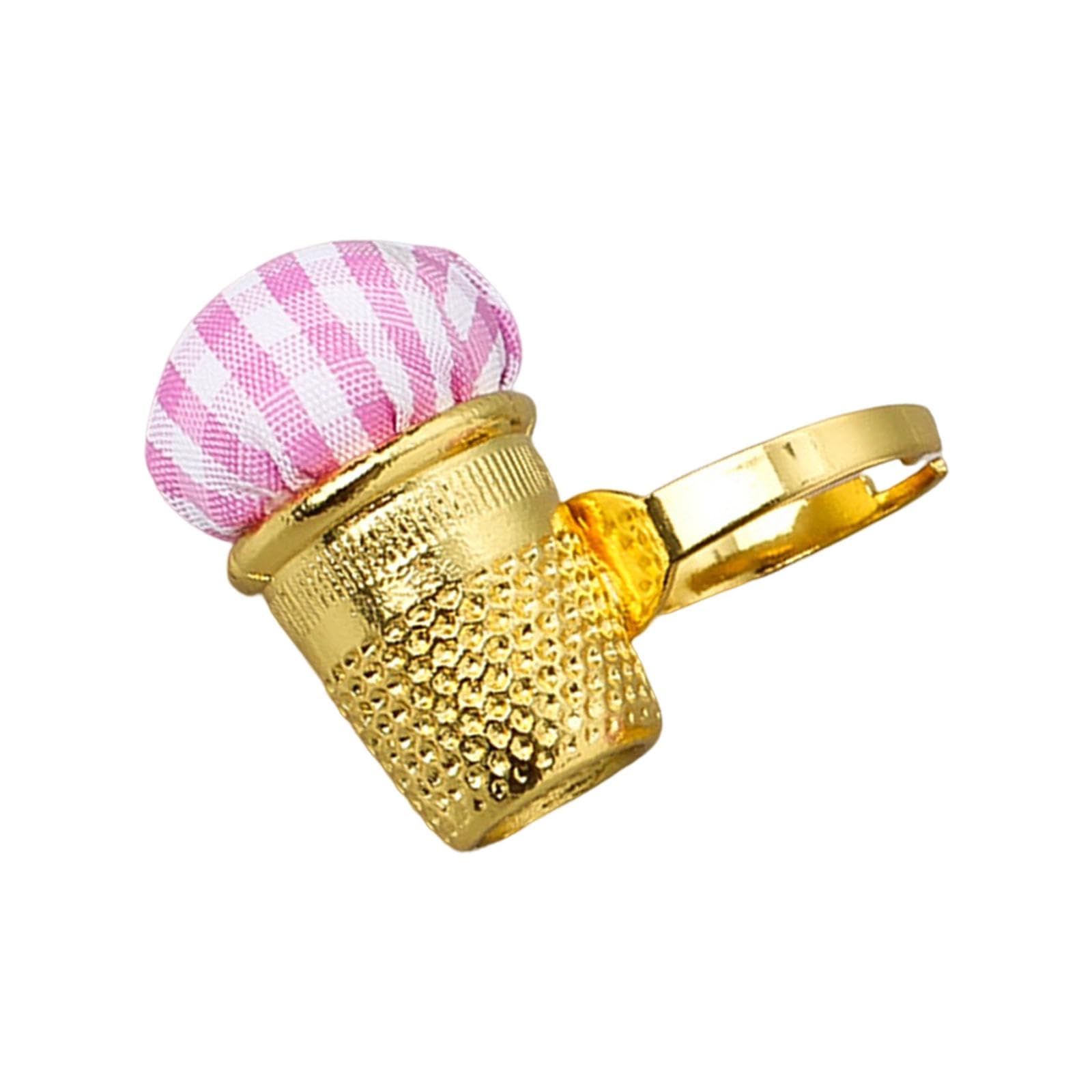 Coussin à épingles, bague, bague à coudre en métal, joli projet de bricolage, pour couture, broderie, outils de couture, A (A Coussin à épingles, bague, bague à coudre en métal, joli projet de bricolage, pour couture, broderie, outils de couture, A (A