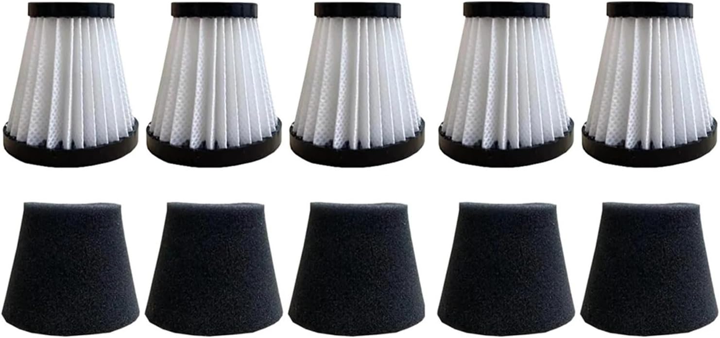 5-pack replacement filters compatible with dust handheld vacuum cleaner model F117, compare to part AD40117