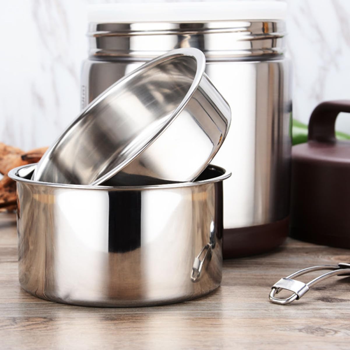 Contenitore Termico per Alimenti in Acciaio Inox 1.8l Doppio Strato Isolamento e Facile da Trasportare per Viaggi e Scuola