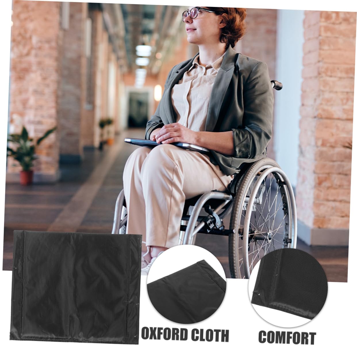 POPETPOP 2 Cojines para Silla de Ruedas Funda Protectora, Acolchado Transpirable Antideslizante de Tela Oxford Reforzada, Fácil Instalación para Uso Diario en Movilidad