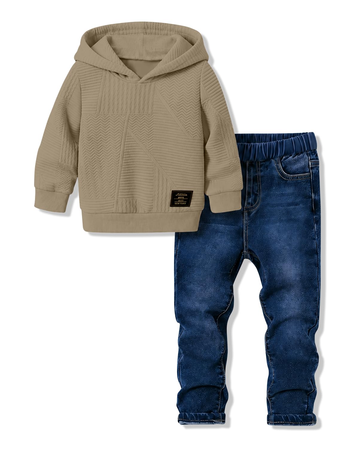 Boy Outfits Long Sleeve Hoodie and Jean Pants Sets Fall Winter Clothing Set Sizes 5-12 Years