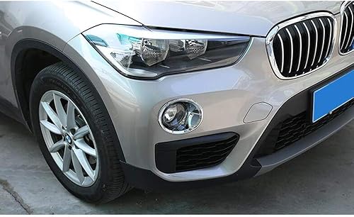 Miniatura 7 de YIWANG ABS cromo delantero antiniebla cubierta de la lámpara Trim 2 unids para BMW X1 F48 2016 2017 2018 2019 Auto Accesorios (negro brillante)