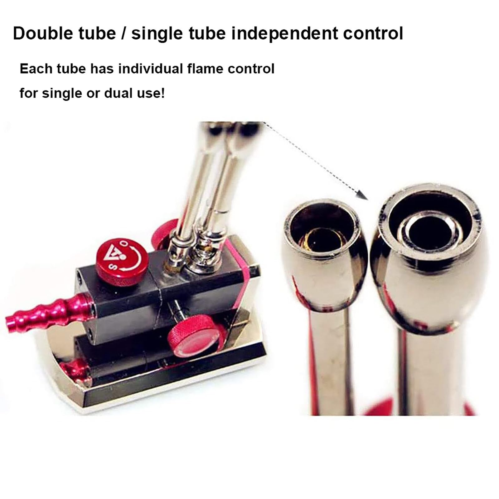Mechero Bunsen de Laboratorio, lámpara giratoria de Gas propano, Control Independiente de Tubo Simple y Doble, mechero Bunsen en Miniatura Profesional, Equipo de Laboratorio Dental