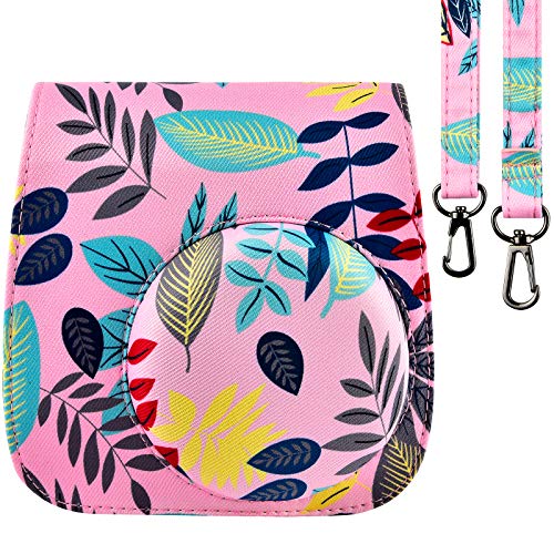 Kameratasche Tasche Kompatibel mit Fujifilm Instax Mini 11/9/8 + / 8 Sofortbildkamera mit Schultergurt und Fotozubehör Tasche. (Pink Jungle)