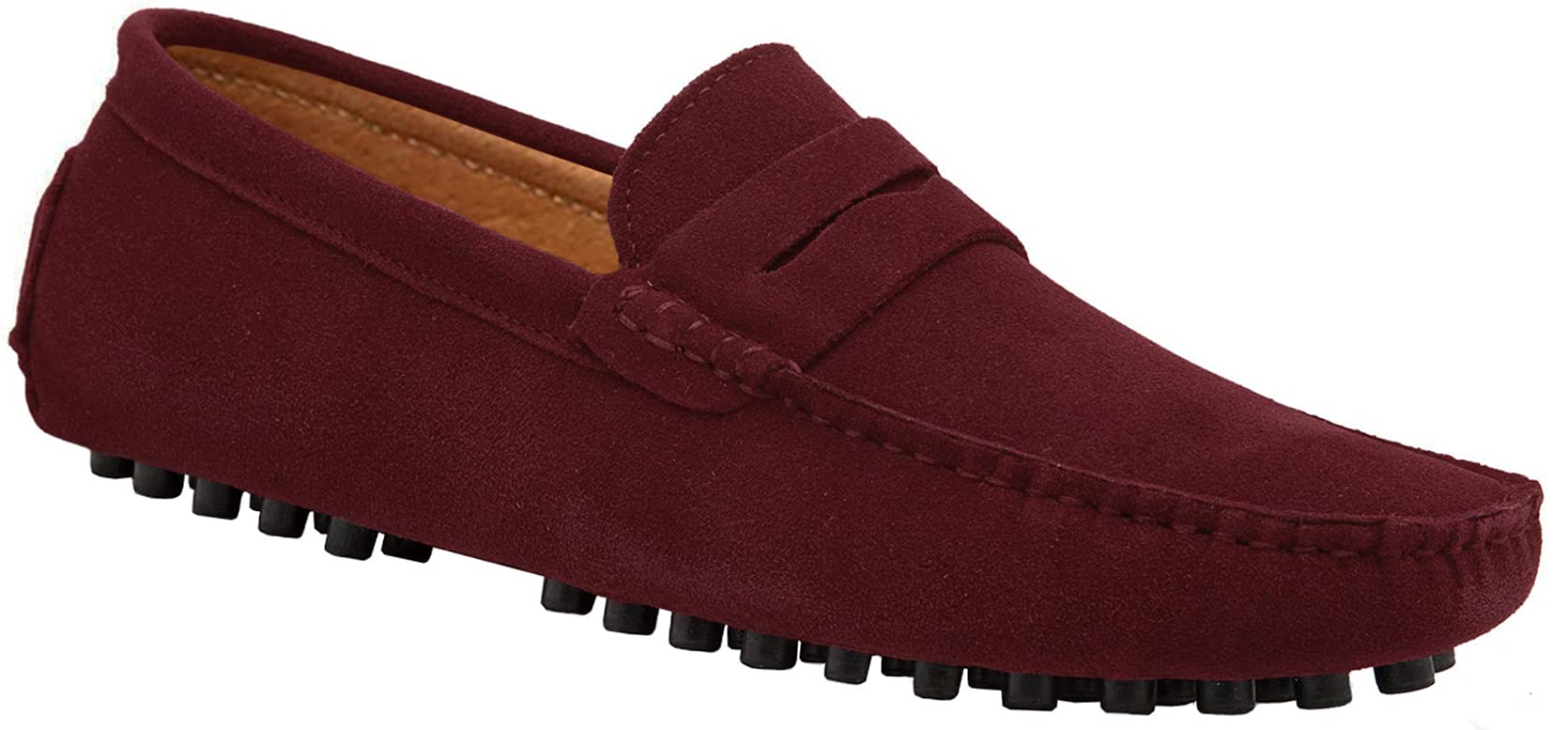 JIONS Mens Driving Penny Loafers Suede Moccasins Slip On Casual Dress Boat Shoes