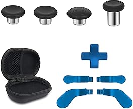 Metal Replacement Thumbsticks for Xbox Elite Controller Series 2 Core,Component Pack Includes 4 Swap Magnetic Joysticks,4 Paddles,1 Standard D-Pads, Accessories Parts for Xbox One Elite 2(Blue)