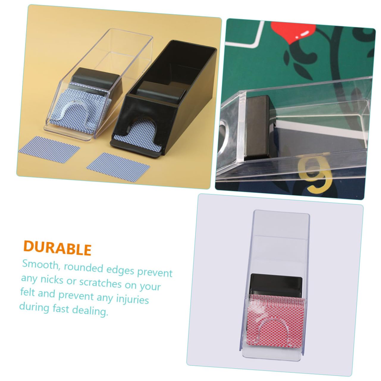 Beaupretty Distribuidor de Cartas Zapato de Tarjetas Acrílico Distribuidor Doméstico Compacto Hogar Zapato Portátil Resistente al Desgaste Suministro de Tarjetas