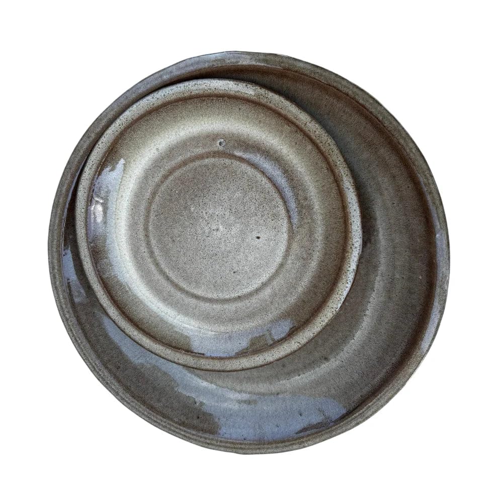 Keramik-Untersetzer Sandfarben Durchmesser: 30 cm, Höhe: 4 cm- Handgefertigt frostsicher