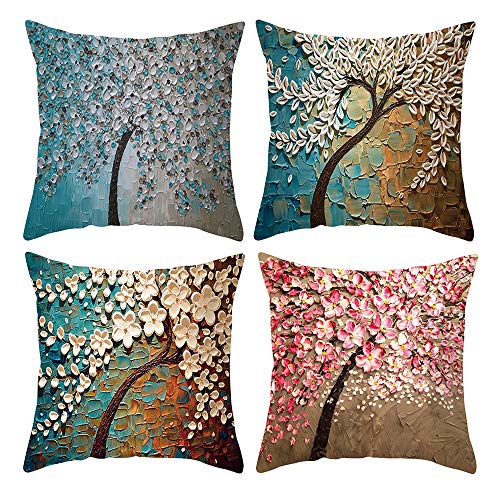 ARNTY Fluwelen kussenhoezen 45 cm x 45 cm, gooien kussenhoezen 4 Pack slaapkamer kussens vierkant uniek ontwerp decoratieve kussenslopen voor bank woonkamer auto