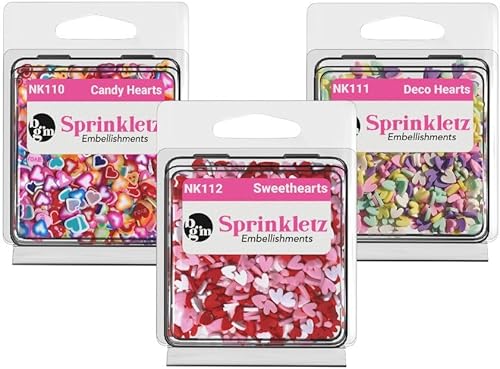 Sprinkletz Hearts - Paquete de pequeñas piezas de arcilla polimérica para manualidades, álbumes de recortes, 1800 piezas