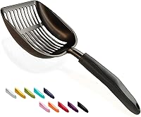 WePet Large Non-Stick Cat Litter Scoop - Deep Shovel Aluminum Sifter, Durable Metal Pooper Scooper with Long Handle