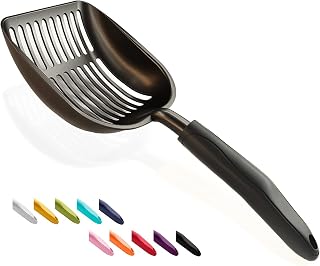 WePet Large Non-Stick Cat Litter Scoop - Deep Shovel Aluminum Sifter, Durable Metal Pooper Scooper with Long Handle